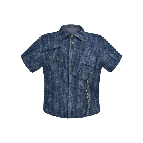 YOUSEKOO Синий Унисекс Рубашки