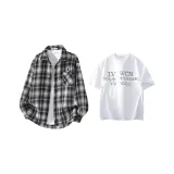 Черный и белый футболка