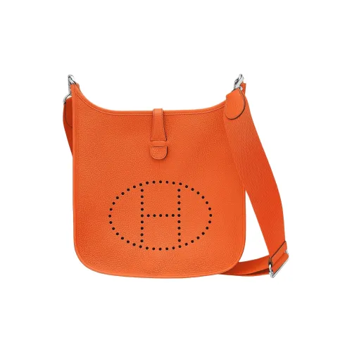 HERMES Evelyne Clemence Коровья кожа Сумка через плечо Сумка на плечо Женская 0X Алюминий Оранжевый