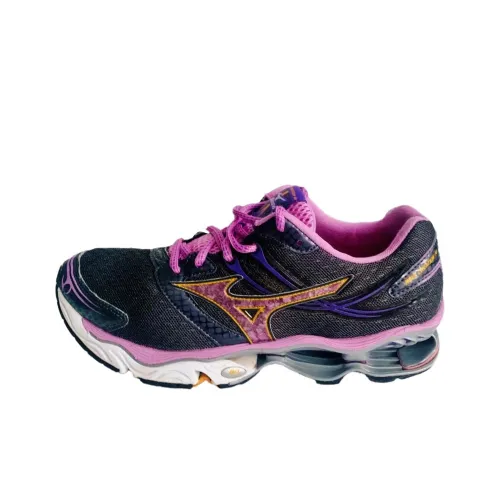 Mizuno Wave Creation 14 Устойчивые к истиранию Низкие Беговые кроссовки Женские Черные Фиолетовые