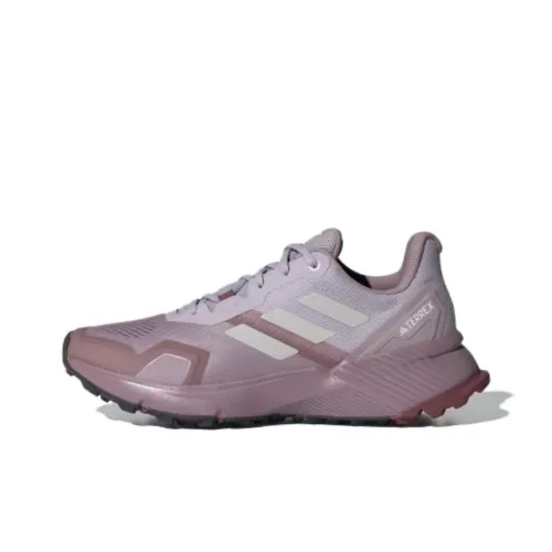 adidas Terrex Soulstride Trail Амортизация и Дышащий Низкий Топ Беговые кроссовки Женские Светло-серый Фиолетовый