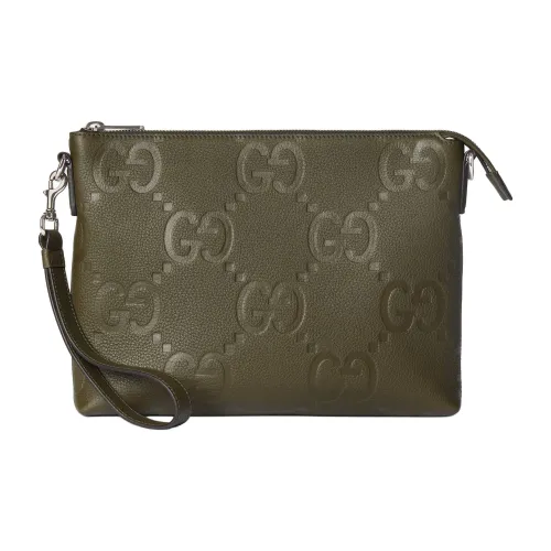 GUCCI Jumbo GG Кожа Сумка через плечо Средняя Мужская Темно-зеленая
