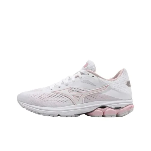 Mizuno Wave Rider 23 Устойчивые к истиранию Низкие Кроссовки для бега Женские Розовые Белые
