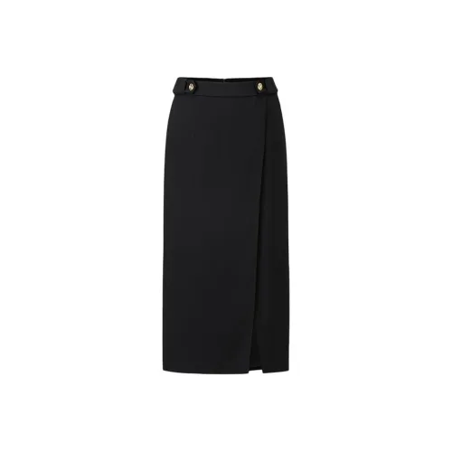 KARL LAGERFELD SS25 Повседневный Длинный Юбка Женские Черный
