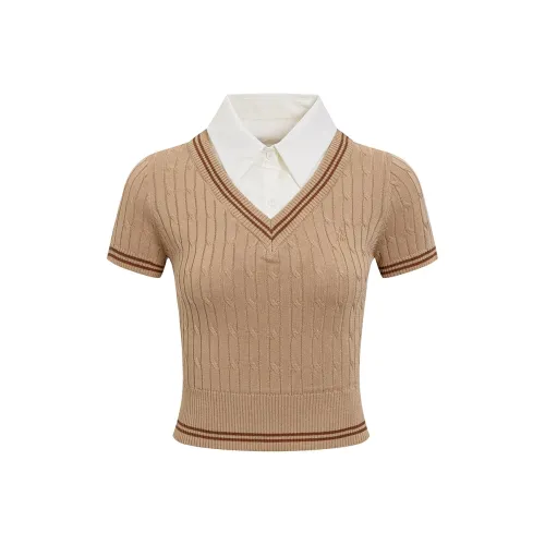 Ariseism Молочно-чайный бежевый женские футболки