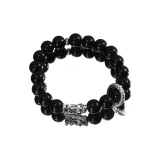 Браслет с бусинами "Попкорн Мирный" - Классический черный