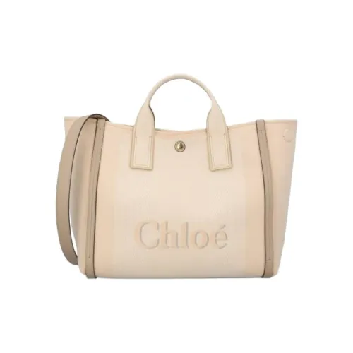 Chloe Хлопок Тоут Сумка Сумка для покупок Сумка на плечо Сумка женская Бежево-желтая