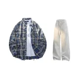 Washed Blue+White Photinia Gray Pants  
Вымытые синие+белые штаны с фотинией серого цвета