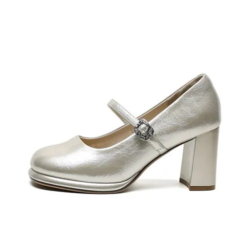 FIVE PLUS Туфли Мэри Джейн с грубым каблуком Женские