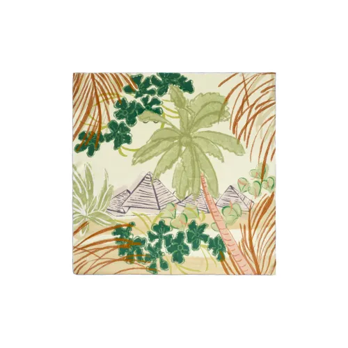 LOST PATTERN Шарфы из шелка тутового дерева Женские Светло-зеленый