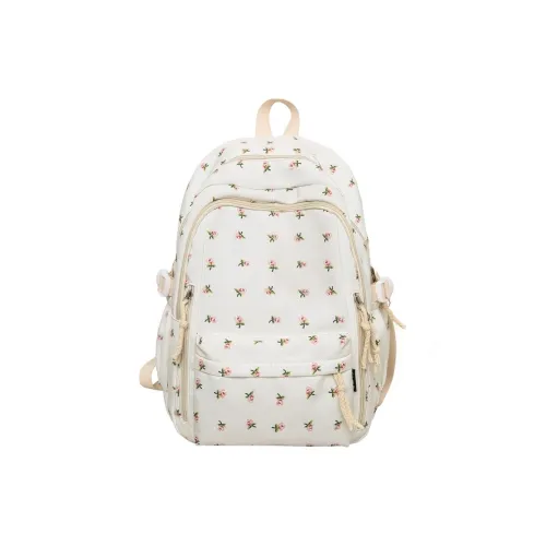 SINPAID BULL Нейлон Рюкзак Женские С принтом Цветочный Гороховый Розовый