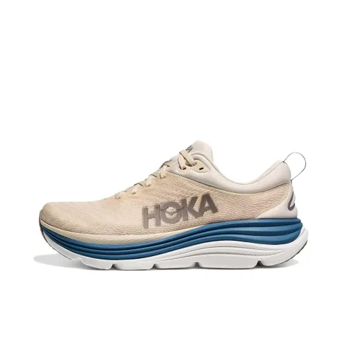 HOKA ONE ONE Gaviota 5 Устойчивые к истиранию Низкие Кроссовки для бега Мужские Бежевые
