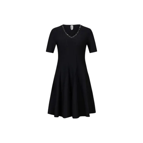 KARL LAGERFELD Короткий рукав Платье Женское Черное