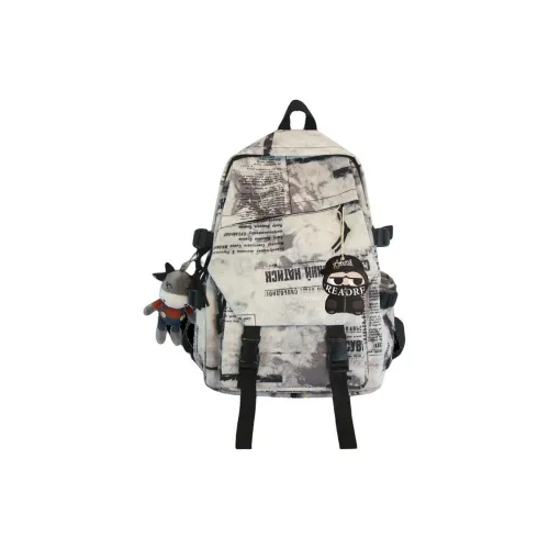ADOONGA Nylon Backpack Standard Unisex Black White ADOONGA Нейлон Рюкзак Стандартный Унисекс Черный Белый