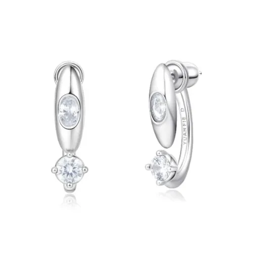 YUAN FIELD Премиум Латунь с покрытием из белого золота серьги-гвоздики унисекс