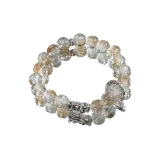 Взрывающийся Цветок Мирная пуговица Браслет с бусинами - Цветочный Золотой