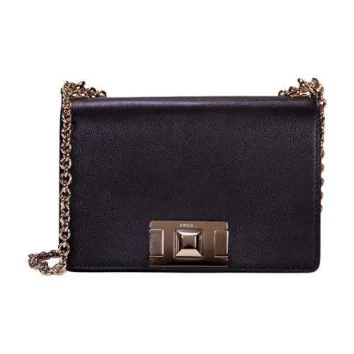 Furla Mimi Collection Коровья кожа Маленькая квадратная сумка Сумка через плечо Мини Женская Черная