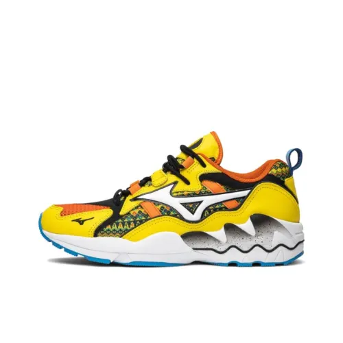 Пардон MY Французский x Mizuno Wave Rider 1 Устойчивые к истиранию Низкие Кроссовки для Бега Мужские Желтые