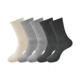 [5 пачек/Смелые носки Crew] Темно-серый 2 + Светло-серый 2 + Экрю