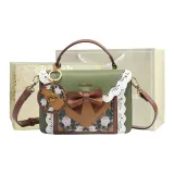 Крестообразная текстура, зеленый цвет (позолоченная коробка)