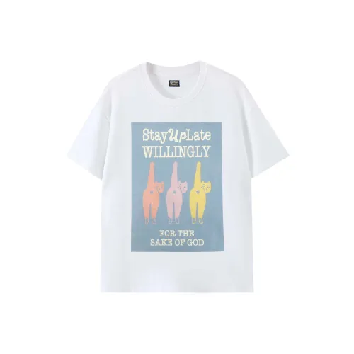 STAY UP LATE Белая Унисекс Футболка