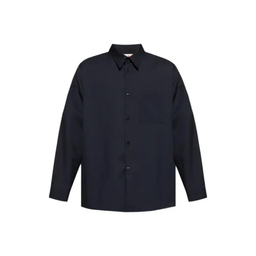 MARNI Мужские рубашки морского синего цвета