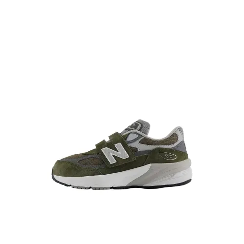 New Balance NB 990 V6 Low Топ Детские кроссовки для тренировок Оливково-зеленый Серый Children Aged 3 7 Лет