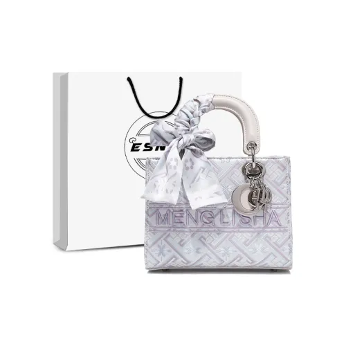 ESNSY Zhuangjin Сумка Lady Dior Сумка через плечо Сумка Women's Silver Фиолетовый Plain White