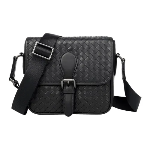 PESASRIE Сумка через плечо из коровьей кожи мужская черная