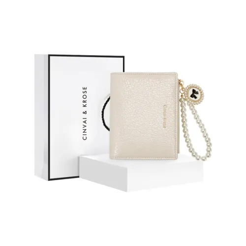CinvaiKrose Сумка для хранения из синтетической кожи кошелек укороченный кошелек клатч стандартный женский кремово-белый