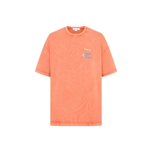 URBAN REVIVO Оранжевый Красный Мужская T-Рубашка