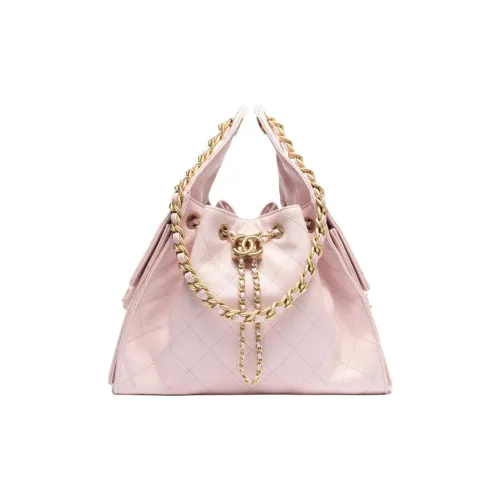 CHANEL 25Bag Телячья кожа с текстурой Сумка-хобо Портативная сумка через плечо Средний размер Женская Светло-розовая