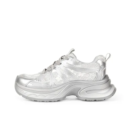 TOOMANYSHOES Низкий топ кеды женские серебристые