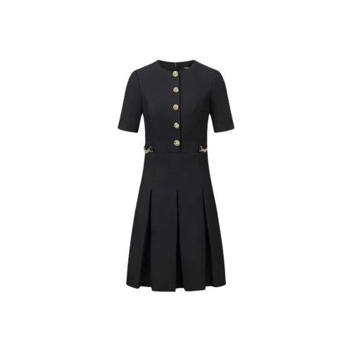 KARL LAGERFELD SS25 Короткий рукав Платье Женское Черное