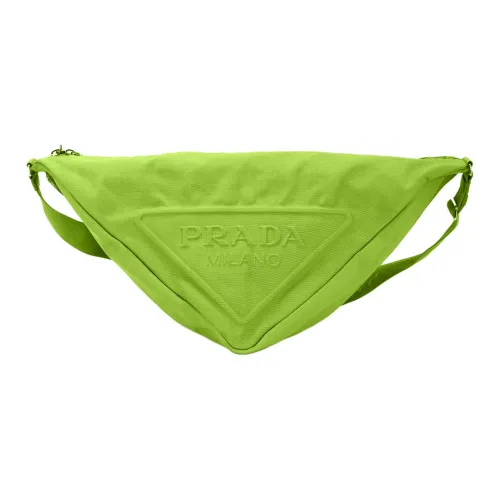 PRADA Triangle Canvas Bag Triangle Shoulder Bag Crossbody Clutch Regular Men's Green PRADA Треугольная холщовая сумка Треугольная плечевая сумка через плечо Клатч Стандартный Мужской Зеленый