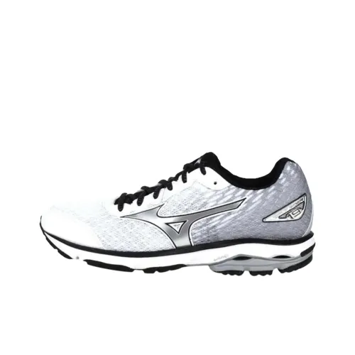 Mizuno Wave Rider 19 Устойчивые к истиранию Низкие Кроссовки для Бега Мужские Серебряные