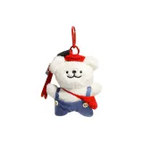 Красный капюшон с белыми лямками и красный конверт