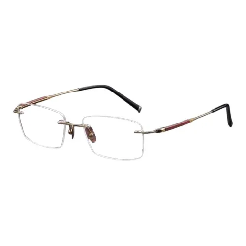 BOELEO Чистый титан Сандаловое дерево Прямоугольные Оправы для очков Унисекс Многоцветные