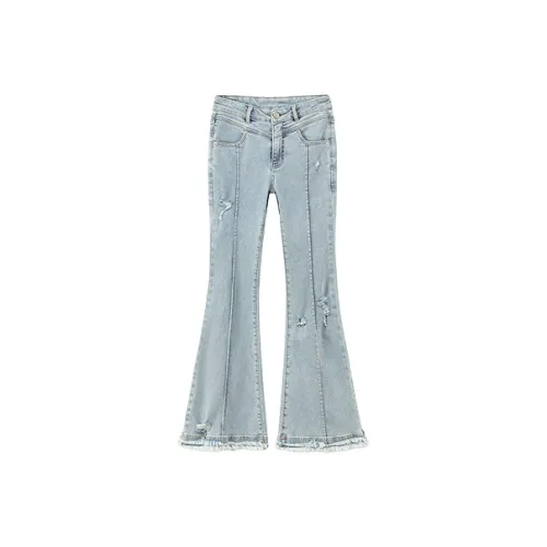 CHUU Светло-синий деним женские джинсы