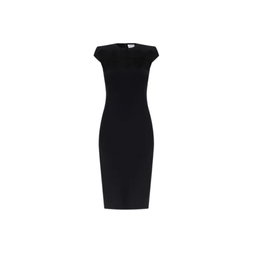 Alexander McQueen Короткий рукав Платье Женское Черное