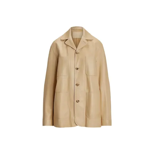 Ralph Lauren Collection Светлый песочный Женские кожаные куртки