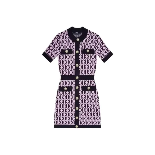 KARL LAGERFELD Короткий рукав Платье Женское Черное Розовое