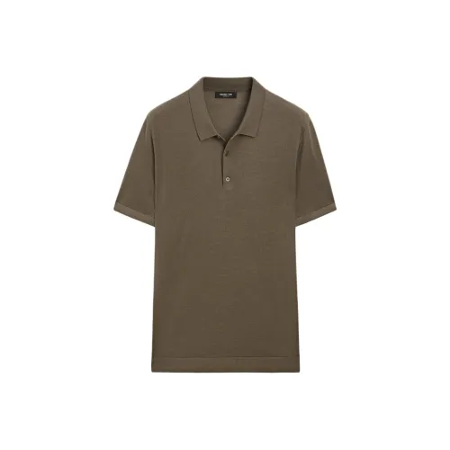 Massimo Dutti Мужская поло коричневого и зеленого цвета