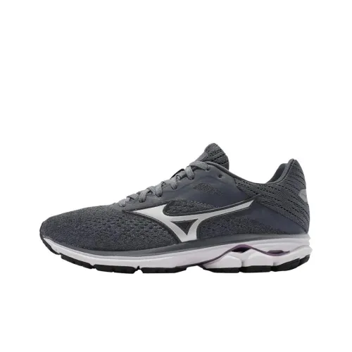 Mizuno Wave Rider 23 Устойчивые к истиранию Низкие Кроссовки для Бега Женские Серый Серебряный Белый