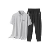 Комплект одежды (Дымчато-серая рубашка с коротким рукавом + черные штаны)