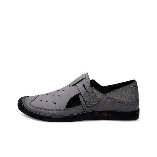 Wen Nai Мужские повседневные туфли Low Top Серые Мужские