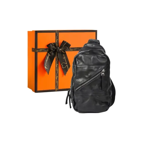 OUBOTE Корова Кожа Одно Плечо Сумка через плечо Сумка через плечо Мужская Черная