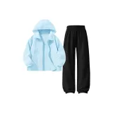 [Одежда с защитой от солнца + Брюки с защитой от насекомых] Синий + Черный