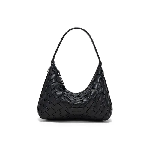 Simedin Синтетическая кожа Одно плечо Сумка Женская Глубокий черный Жемчужный белый