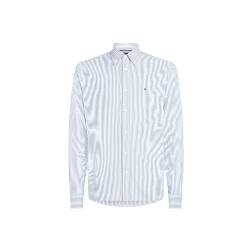 Tommy Hilfiger Синие Белые Полосатые Рубашки для Мужчин